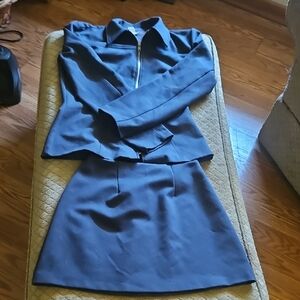 Vintage 90s Elegant Grey Women's Skirt Suit